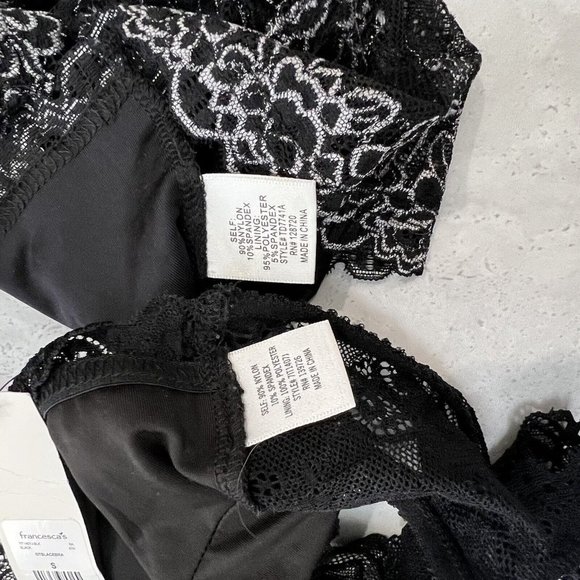 Lot Of 2‎ Francesca's Women's Black Size Small Lace Layer Bra Bralettes - Picture 3 of 4